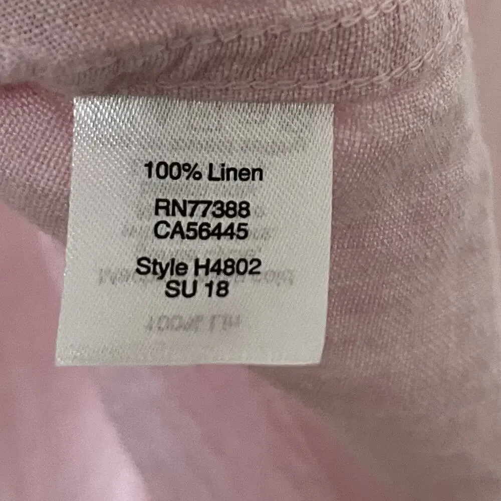 J Crew Mens Linen Short Sleeve Button Up Shirt Size S Pale Pink Coastal Beachy‎